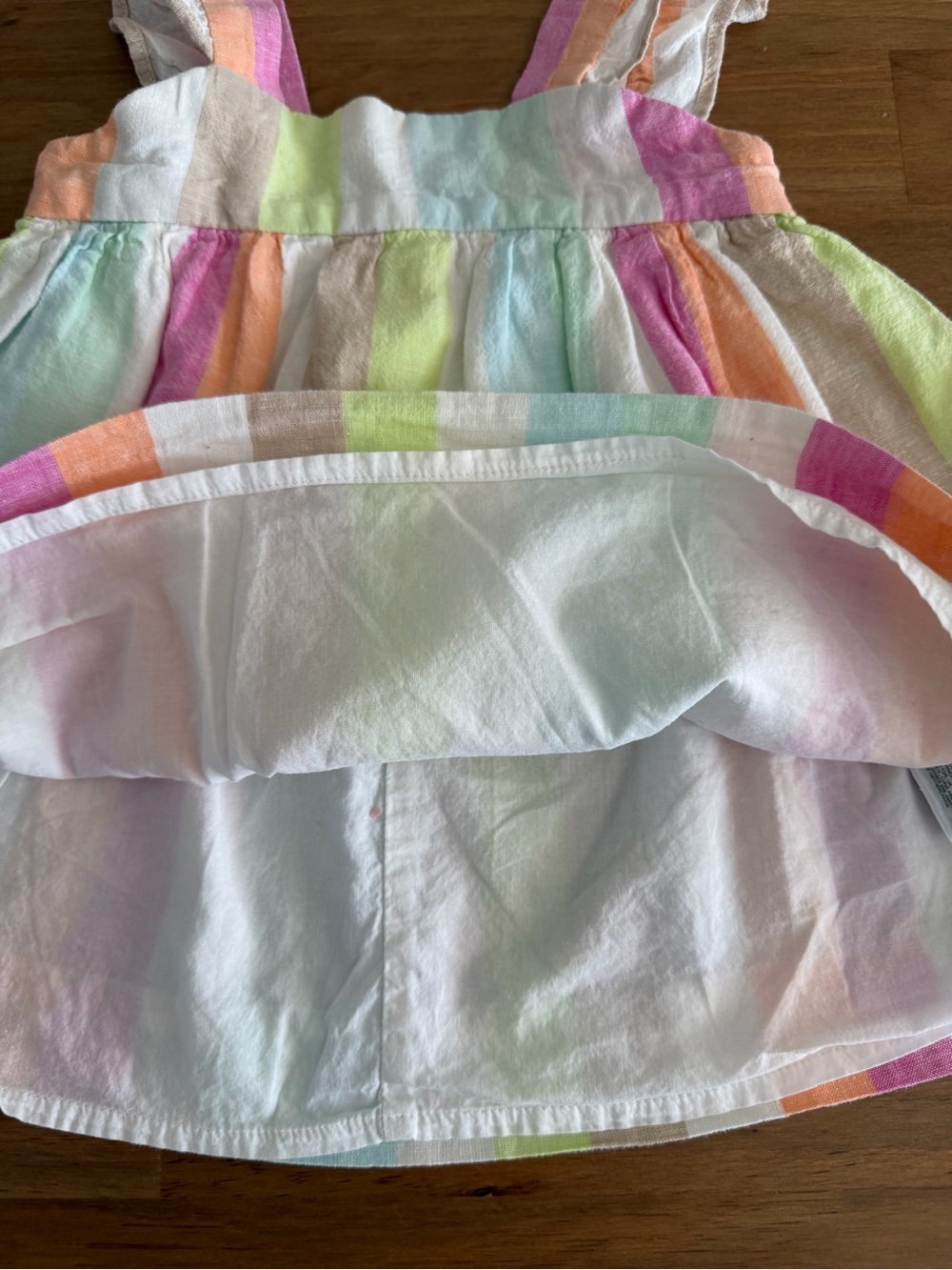 GAP Baby Pastel Striped Sundress in Mint, Pink, Peach Size 12-18M - Picture 8 of 10